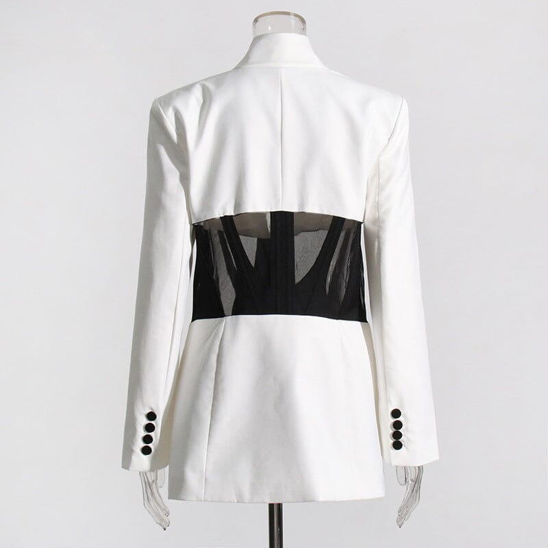 PATCHWORK BLAZER IN WHITE