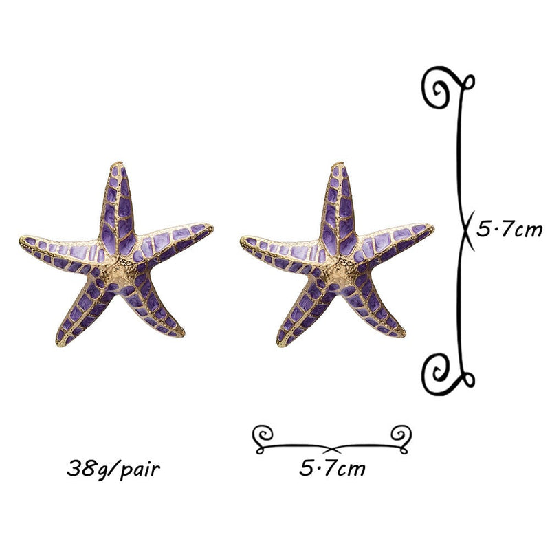 STARFISH EARRINGS IN PURPLE