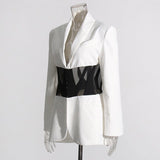 PATCHWORK BLAZER IN WHITE