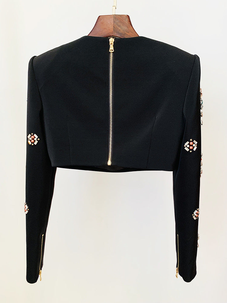 ENSEMBLE JUPE ORNÉE DE STRASS NOIR