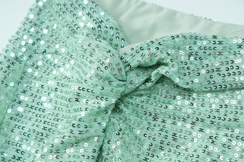 SEQUIN TWO PIECES SUIT IN GREEN