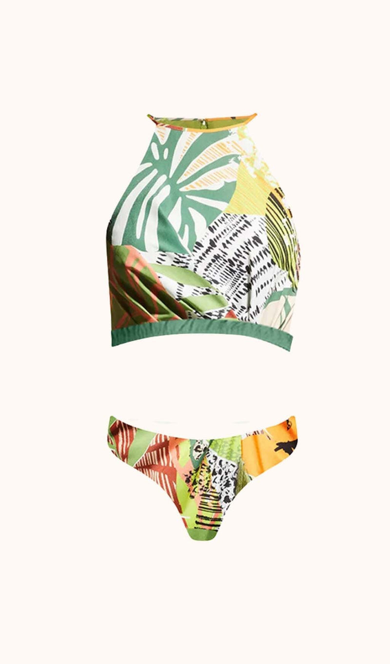 Ororo Printed Bikini Three Piece Set