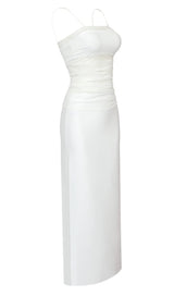 STRAPPY MESH MAXI DRESS IN WHITE