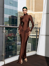 LONG SLEEVE TWISTED MAXI DRESS