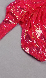 SEQUIN ONE SHOULDR MINI DRESS IN PINK