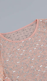 SEQUIN RHINESTONE MESH TOP IN LEAVES