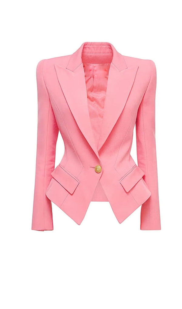 SINGLE-BREASTED SHORT JACKET IN PINK