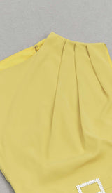 SOLID ASYMMETRICAL HIGH LOW DRESS IN YELLOW