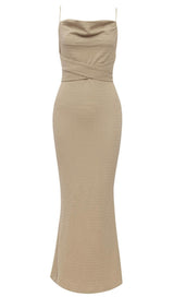 SPLIT MAXI DRESS IN BEIGE