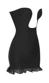 STRAPLESS BANDAGE MINI DRESS IN BLACK