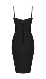 STRAPPY BANDAGE MIDI DRESS IN BLACK