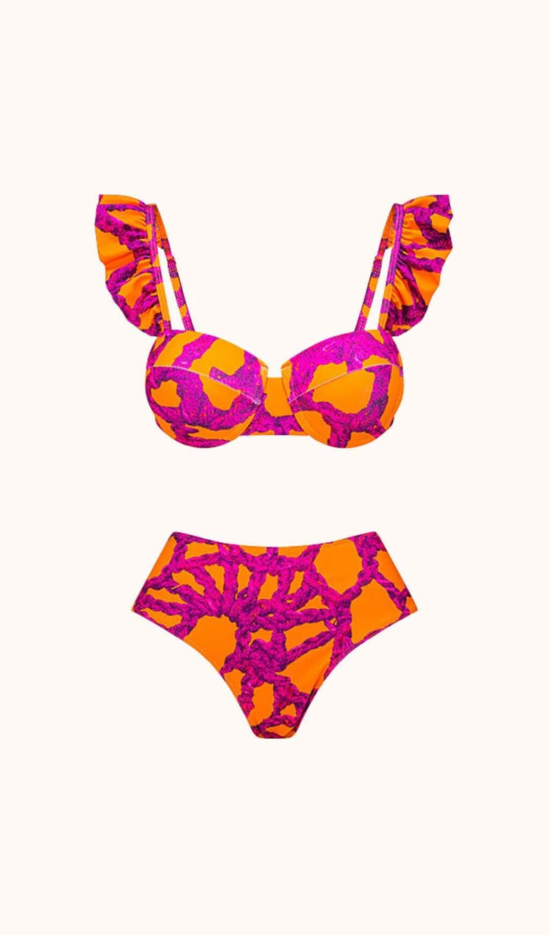 Salem Ruffle Printed Bikini Two Piece Set