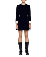 SERENA BEADED COLLAR VELVET DRESS