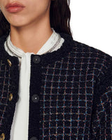 TEXTURED TWEED CARDIGAN SWEATER