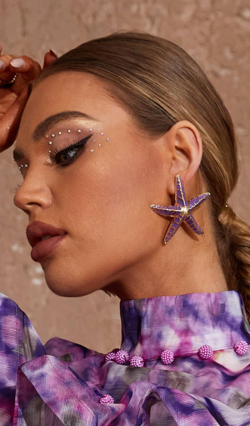 STARFISH EARRINGS IN PURPLE