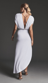 WHITE BACKLESS CHAIN DRESS