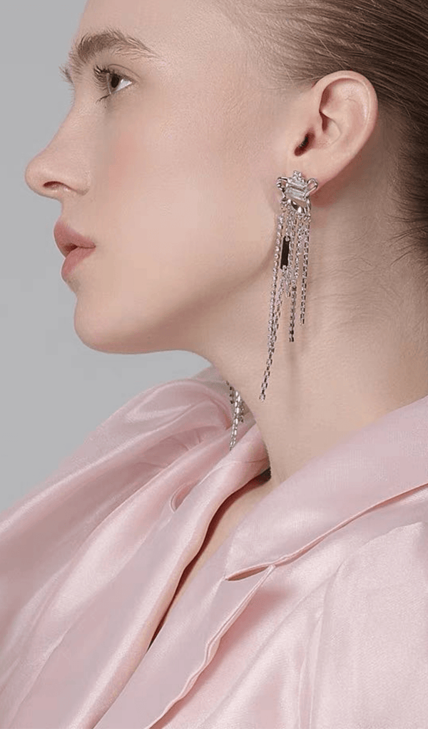 ZIRCON TASSEL EARRINGS