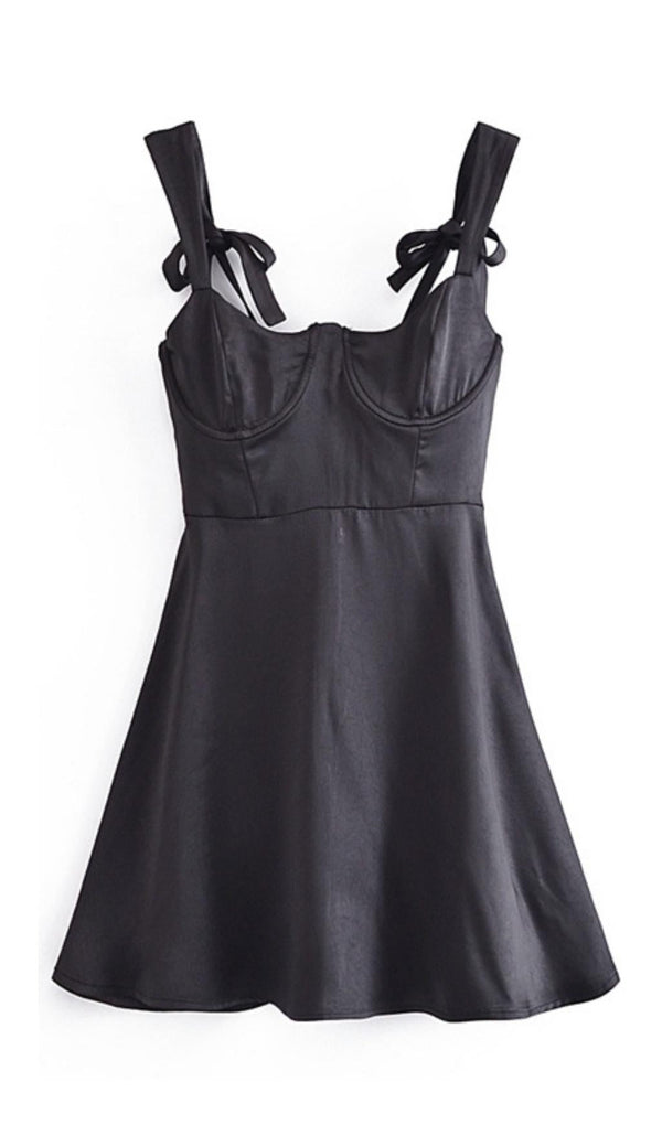 BANDAGE SLEEVELESS MINI DRESS IN BLACK