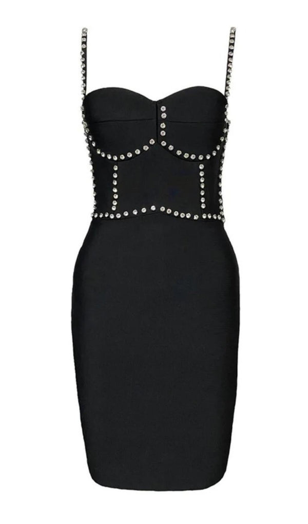 DIAMANTE BANDAGE MINI DRESS