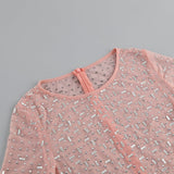 SEQUIN LACE PERSPECTIVE DRESS IN PINK