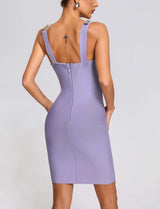 Purple Orange Bandage Mini Dress