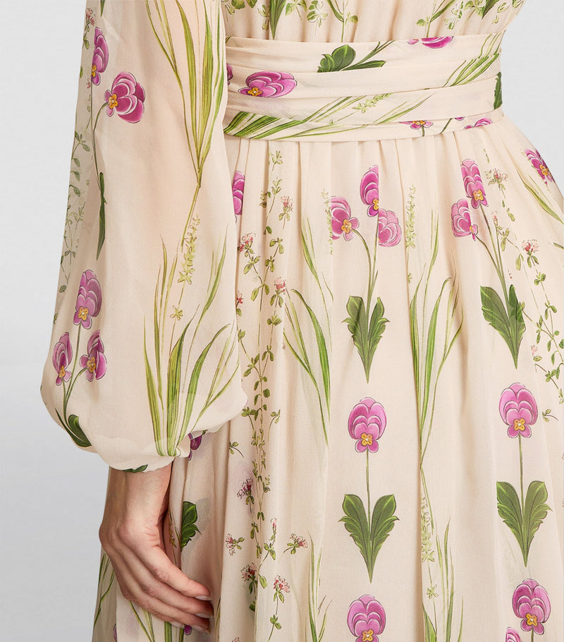 SILK FLORAL MAXI DRESS