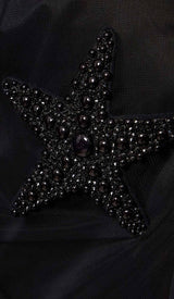 STARFISH EMBELLISHED MINI DRESS IN BLACK